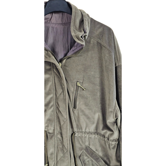 Vintage 90's Current Seen Reversible Coat Jacket Size Large Womens Nylon Velour - Picture 5 of 12